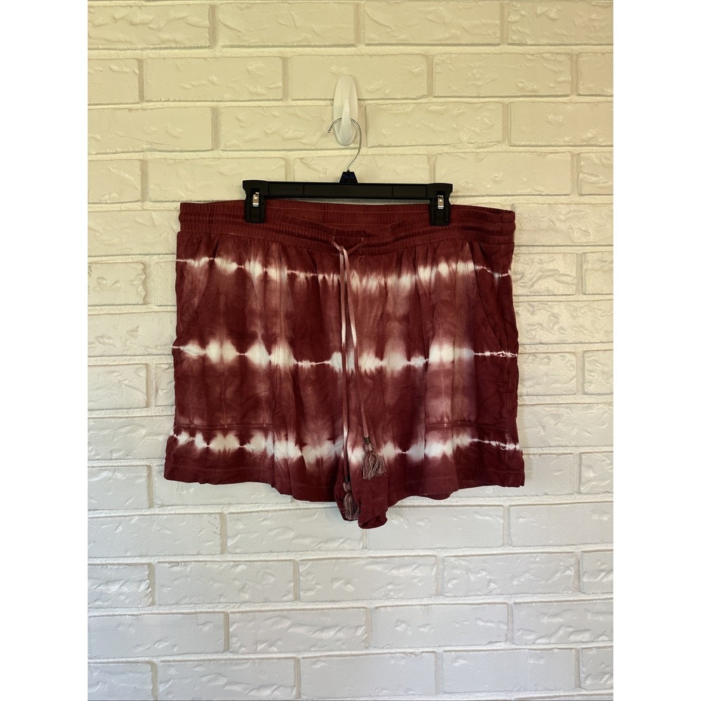 Knox Rose Womens Tie Dye Lounge Shorts Drawstring Very Soft Size XXL Pockets